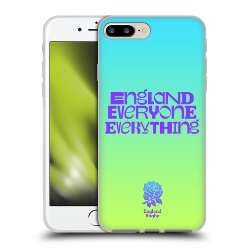 England Rugby Union This Rose Means Everything Slogan in Cyan Soft Gel Case for Apple iPhone 7 Plus / iPhone 8 Plus