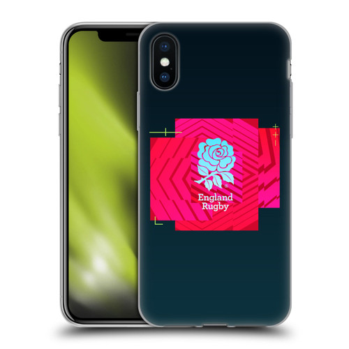 England Rugby Union This Rose Means Everything Logo in Black Soft Gel Case for Apple iPhone X / iPhone XS