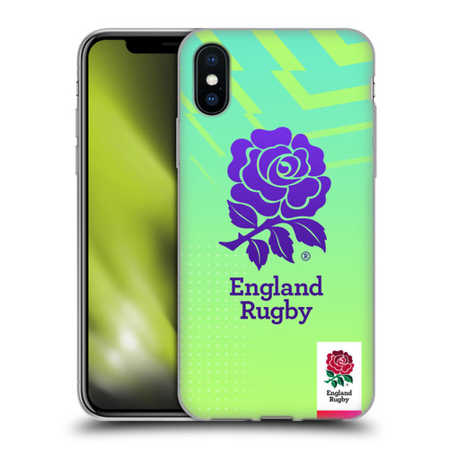England Rugby Union This Rose Means Everything Logo in Neon Green Soft Gel Case for Apple iPhone X / iPhone XS