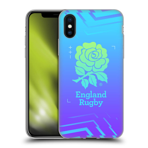 England Rugby Union This Rose Means Everything Logo in Purple Soft Gel Case for Apple iPhone X / iPhone XS