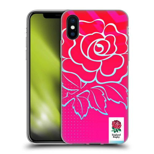 England Rugby Union This Rose Means Everything Oversized Logo Soft Gel Case for Apple iPhone X / iPhone XS