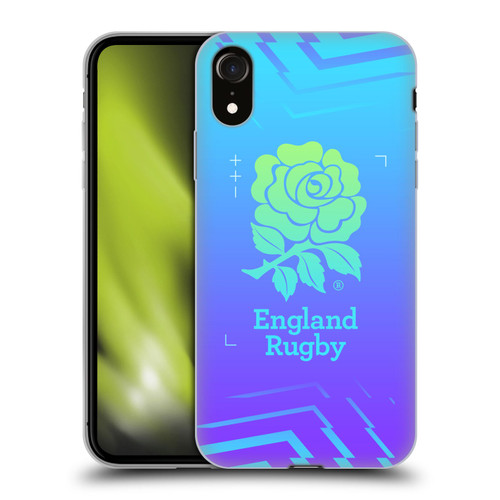 England Rugby Union This Rose Means Everything Logo in Purple Soft Gel Case for Apple iPhone XR