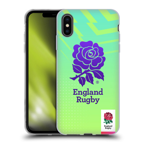 England Rugby Union This Rose Means Everything Logo in Neon Green Soft Gel Case for Apple iPhone XS Max