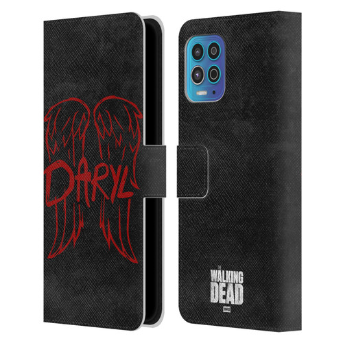 AMC The Walking Dead Daryl Dixon Iconic Wings Logo Leather Book Wallet Case Cover For Motorola Moto G100