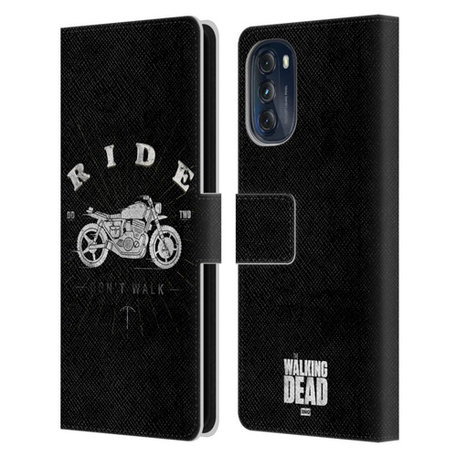 AMC The Walking Dead Daryl Dixon Iconic Ride Don't Walk Leather Book Wallet Case Cover For Motorola Moto G (2022)