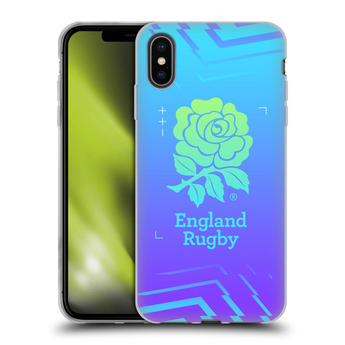 England Rugby Union This Rose Means Everything Logo in Purple Soft Gel Case for Apple iPhone XS Max