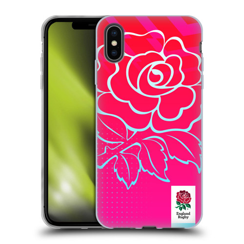 England Rugby Union This Rose Means Everything Oversized Logo Soft Gel Case for Apple iPhone XS Max