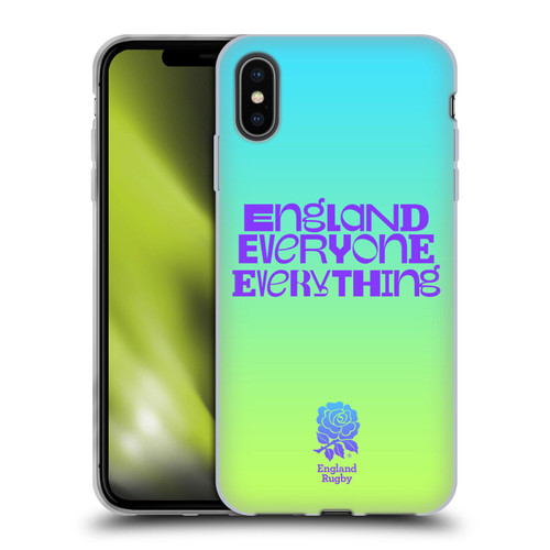 England Rugby Union This Rose Means Everything Slogan in Cyan Soft Gel Case for Apple iPhone XS Max