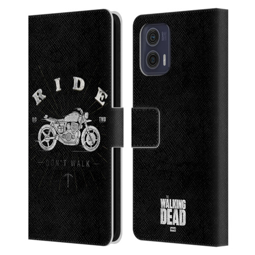 AMC The Walking Dead Daryl Dixon Iconic Ride Don't Walk Leather Book Wallet Case Cover For Motorola Moto G73 5G