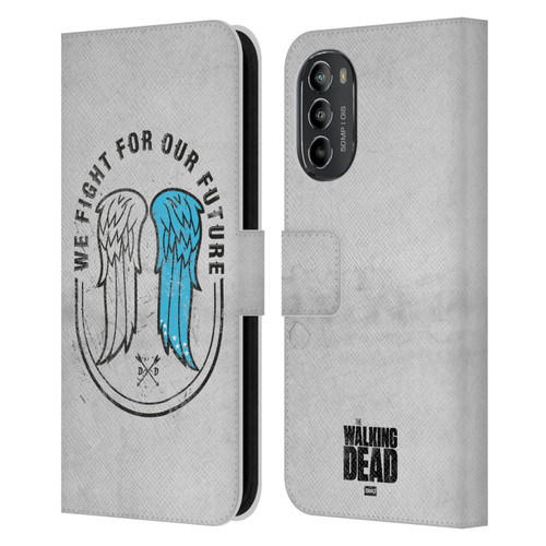 AMC The Walking Dead Daryl Dixon Iconic Wings Leather Book Wallet Case Cover For Motorola Moto G82 5G