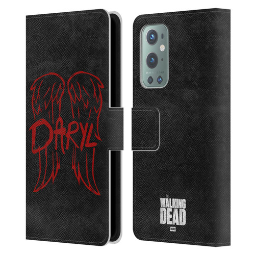AMC The Walking Dead Daryl Dixon Iconic Wings Logo Leather Book Wallet Case Cover For OnePlus 9