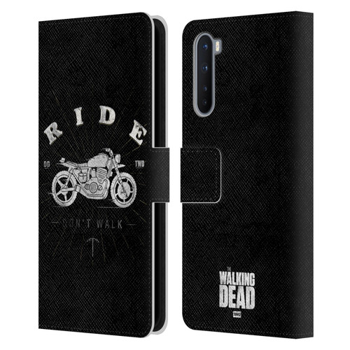 AMC The Walking Dead Daryl Dixon Iconic Ride Don't Walk Leather Book Wallet Case Cover For OnePlus Nord 5G