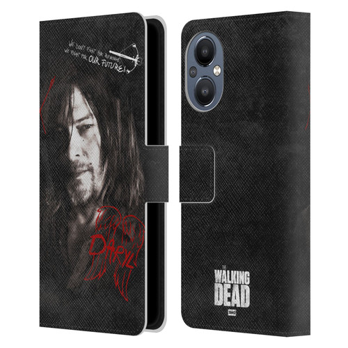 AMC The Walking Dead Daryl Dixon Iconic Grafitti Leather Book Wallet Case Cover For OnePlus Nord N20 5G