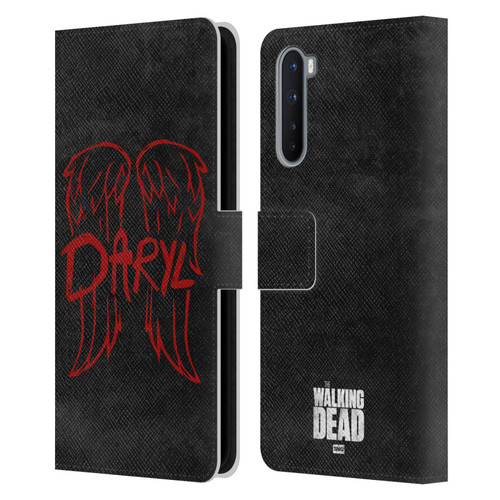 AMC The Walking Dead Daryl Dixon Iconic Wings Logo Leather Book Wallet Case Cover For OnePlus Nord 5G