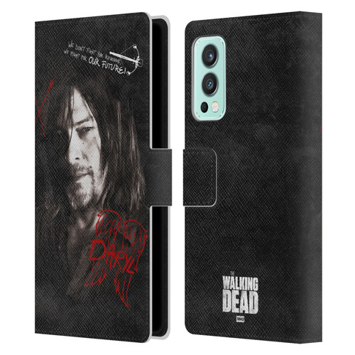 AMC The Walking Dead Daryl Dixon Iconic Grafitti Leather Book Wallet Case Cover For OnePlus Nord 2 5G