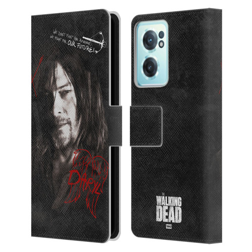 AMC The Walking Dead Daryl Dixon Iconic Grafitti Leather Book Wallet Case Cover For OnePlus Nord CE 2 5G