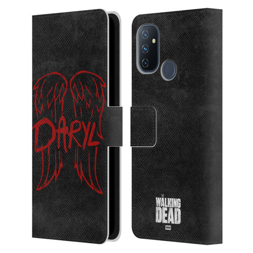 AMC The Walking Dead Daryl Dixon Iconic Wings Logo Leather Book Wallet Case Cover For OnePlus Nord N100