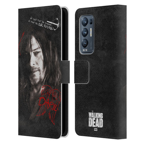 AMC The Walking Dead Daryl Dixon Iconic Grafitti Leather Book Wallet Case Cover For OPPO Find X3 Neo / Reno5 Pro+ 5G