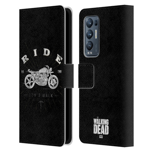 AMC The Walking Dead Daryl Dixon Iconic Ride Don't Walk Leather Book Wallet Case Cover For OPPO Find X3 Neo / Reno5 Pro+ 5G