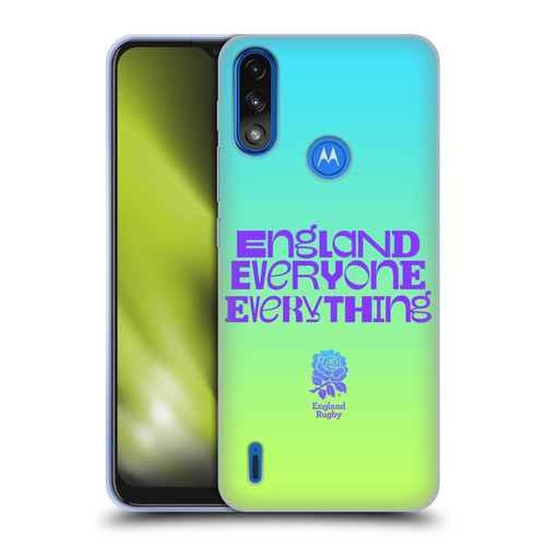 England Rugby Union This Rose Means Everything Slogan in Cyan Soft Gel Case for Motorola Moto E7 Power / Moto E7i Power
