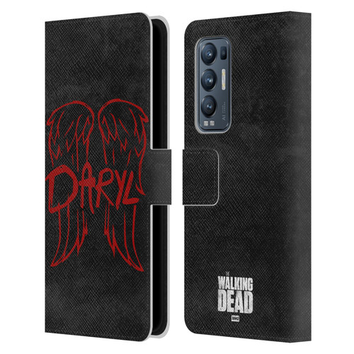 AMC The Walking Dead Daryl Dixon Iconic Wings Logo Leather Book Wallet Case Cover For OPPO Find X3 Neo / Reno5 Pro+ 5G