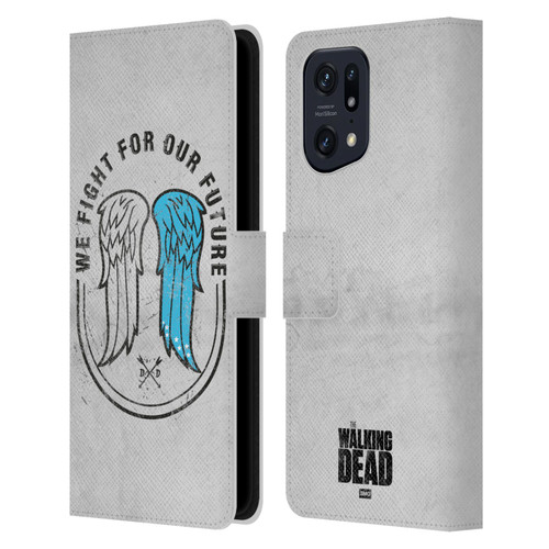 AMC The Walking Dead Daryl Dixon Iconic Wings Leather Book Wallet Case Cover For OPPO Find X5