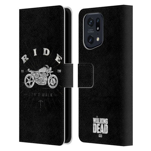 AMC The Walking Dead Daryl Dixon Iconic Ride Don't Walk Leather Book Wallet Case Cover For OPPO Find X5 Pro