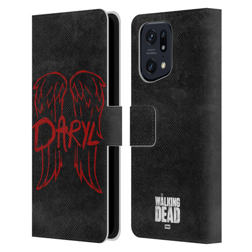 AMC The Walking Dead Daryl Dixon Iconic Wings Logo Leather Book Wallet Case Cover For OPPO Find X5 Pro