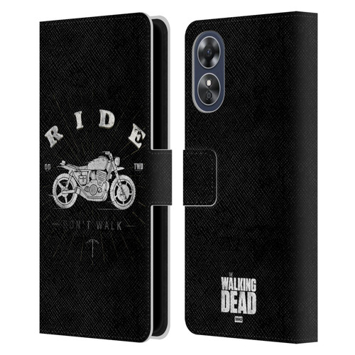 AMC The Walking Dead Daryl Dixon Iconic Ride Don't Walk Leather Book Wallet Case Cover For OPPO A17