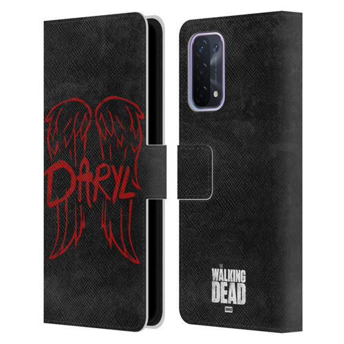 AMC The Walking Dead Daryl Dixon Iconic Wings Logo Leather Book Wallet Case Cover For OPPO A54 5G