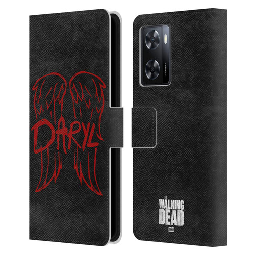 AMC The Walking Dead Daryl Dixon Iconic Wings Logo Leather Book Wallet Case Cover For OPPO A57s