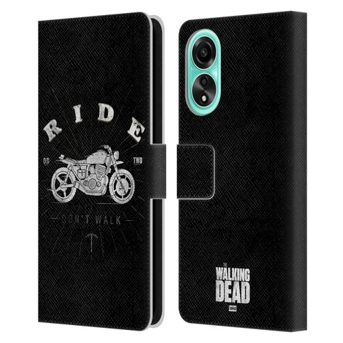 AMC The Walking Dead Daryl Dixon Iconic Ride Don't Walk Leather Book Wallet Case Cover For OPPO A78 4G