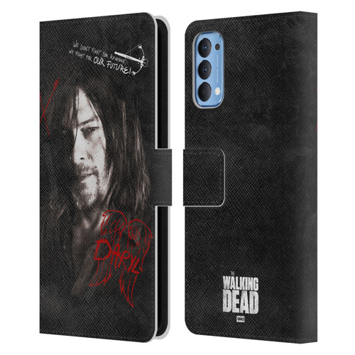 AMC The Walking Dead Daryl Dixon Iconic Grafitti Leather Book Wallet Case Cover For OPPO Reno 4 5G
