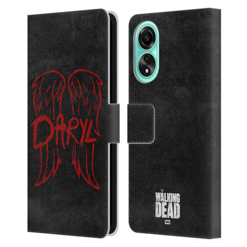 AMC The Walking Dead Daryl Dixon Iconic Wings Logo Leather Book Wallet Case Cover For OPPO A78 4G