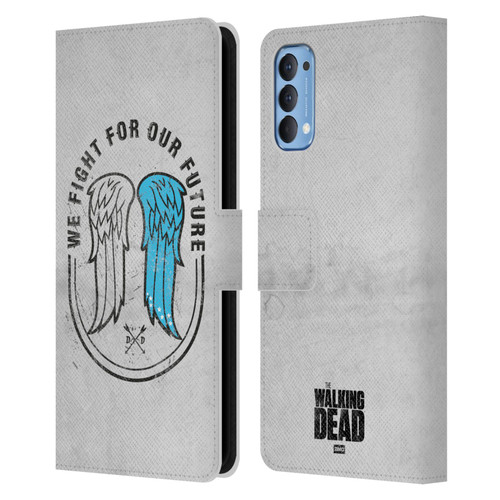 AMC The Walking Dead Daryl Dixon Iconic Wings Leather Book Wallet Case Cover For OPPO Reno 4 5G