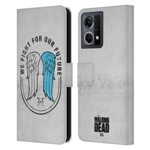 AMC The Walking Dead Daryl Dixon Iconic Wings Leather Book Wallet Case Cover For OPPO Reno8 4G