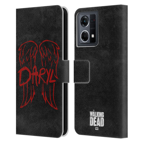 AMC The Walking Dead Daryl Dixon Iconic Wings Logo Leather Book Wallet Case Cover For OPPO Reno8 4G