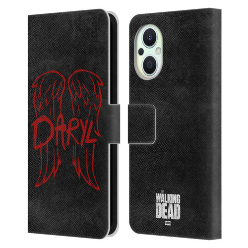 AMC The Walking Dead Daryl Dixon Iconic Wings Logo Leather Book Wallet Case Cover For OPPO Reno8 Lite