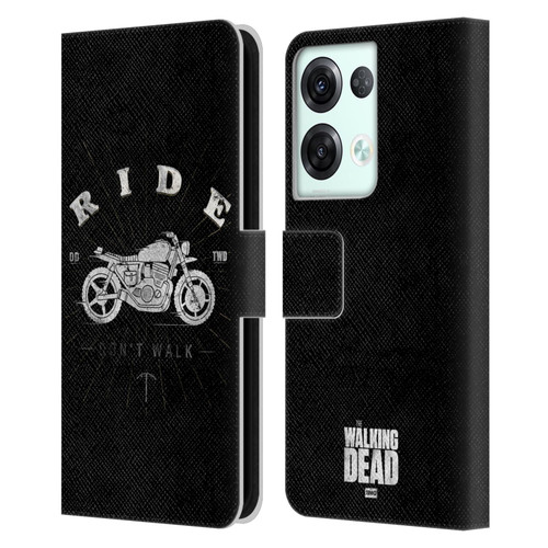 AMC The Walking Dead Daryl Dixon Iconic Ride Don't Walk Leather Book Wallet Case Cover For OPPO Reno8 Pro