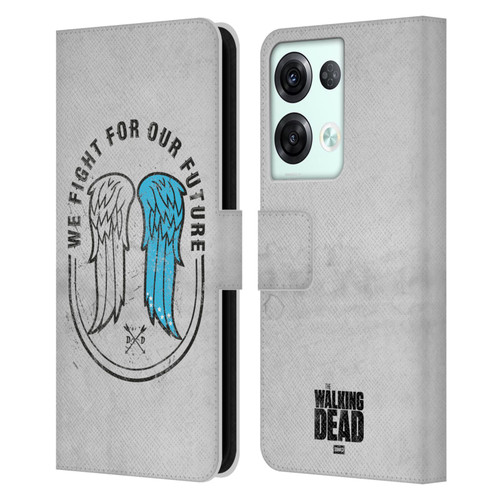 AMC The Walking Dead Daryl Dixon Iconic Wings Leather Book Wallet Case Cover For OPPO Reno8 Pro