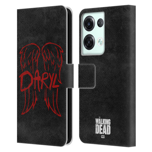 AMC The Walking Dead Daryl Dixon Iconic Wings Logo Leather Book Wallet Case Cover For OPPO Reno8 Pro