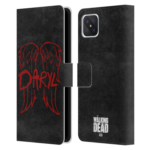 AMC The Walking Dead Daryl Dixon Iconic Wings Logo Leather Book Wallet Case Cover For OPPO Reno4 Z 5G