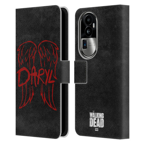 AMC The Walking Dead Daryl Dixon Iconic Wings Logo Leather Book Wallet Case Cover For OPPO Reno10 Pro+
