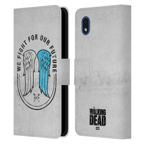 AMC The Walking Dead Daryl Dixon Iconic Wings Leather Book Wallet Case Cover For Samsung Galaxy A01 Core (2020)