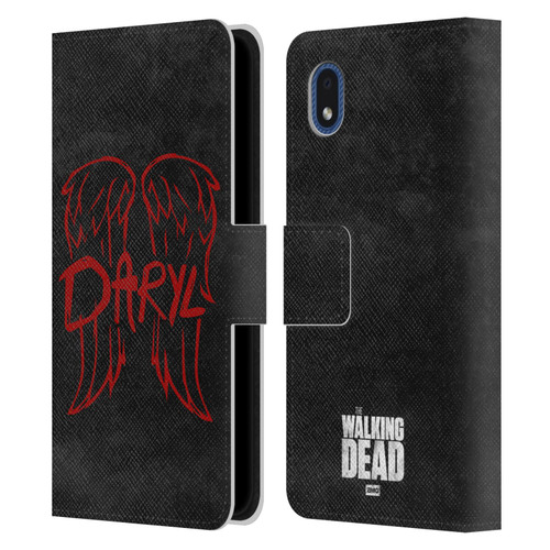 AMC The Walking Dead Daryl Dixon Iconic Wings Logo Leather Book Wallet Case Cover For Samsung Galaxy A01 Core (2020)