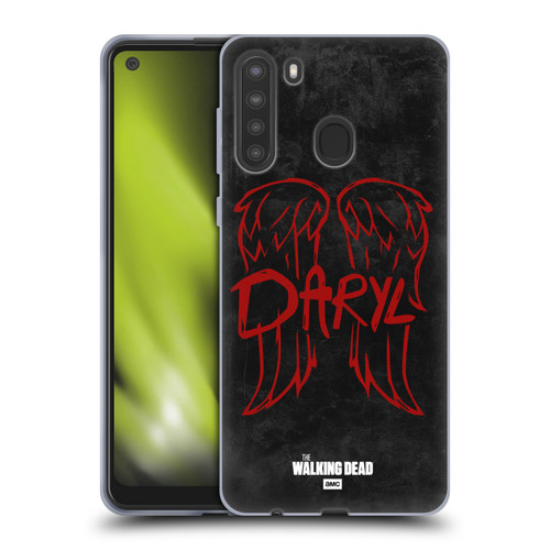 AMC The Walking Dead Daryl Dixon Iconic Wings Logo Soft Gel Case for Samsung Galaxy A21 (2020)