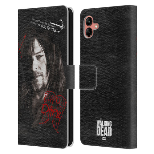 AMC The Walking Dead Daryl Dixon Iconic Grafitti Leather Book Wallet Case Cover For Samsung Galaxy A04 (2022)