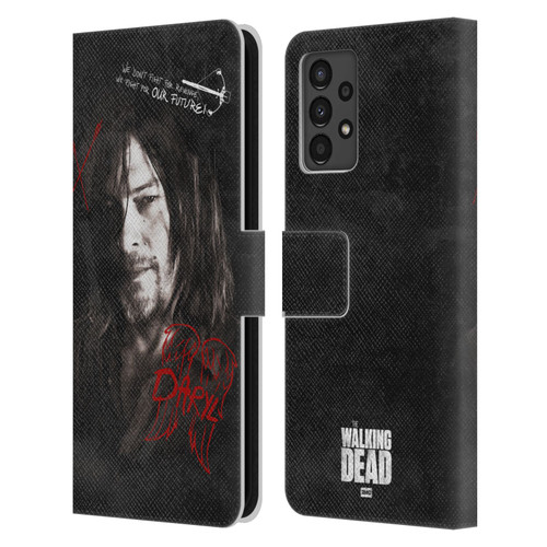 AMC The Walking Dead Daryl Dixon Iconic Grafitti Leather Book Wallet Case Cover For Samsung Galaxy A13 (2022)