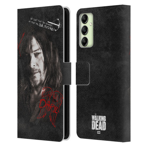 AMC The Walking Dead Daryl Dixon Iconic Grafitti Leather Book Wallet Case Cover For Samsung Galaxy A14 5G