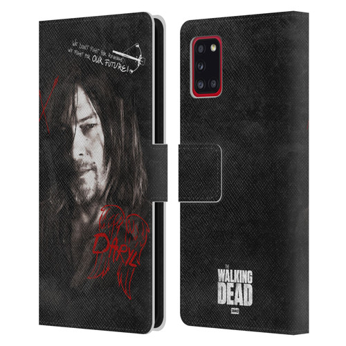 AMC The Walking Dead Daryl Dixon Iconic Grafitti Leather Book Wallet Case Cover For Samsung Galaxy A31 (2020)